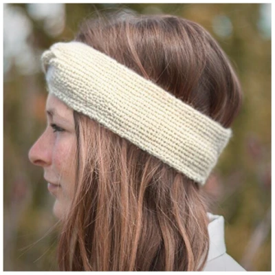 verdonna Handgestricktes Stirnband aus reiner Alpakawolle