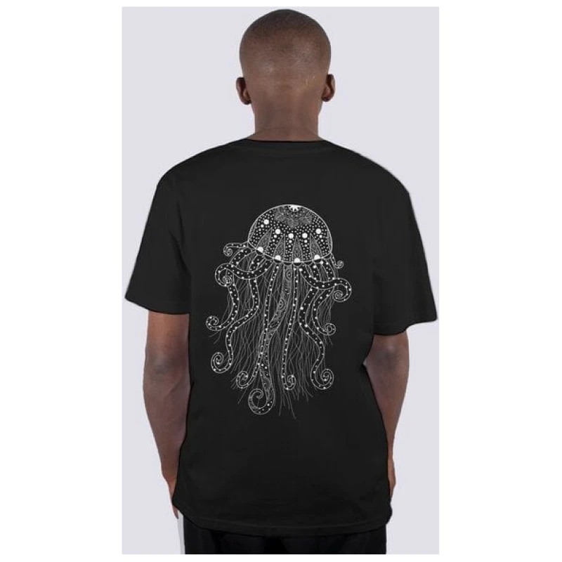 vis wear Yoga Qualle, Männer Premium T-Shirt aus Bio Baumwolle, Back Print
