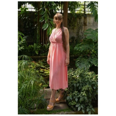 we samay V-Neck Kleid Lachs EcoVero