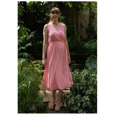 we samay V-Neck Kleid Lachs EcoVero