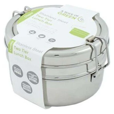 A Slice of Green Edelstahl Lunchbox Doppeldecker Rund