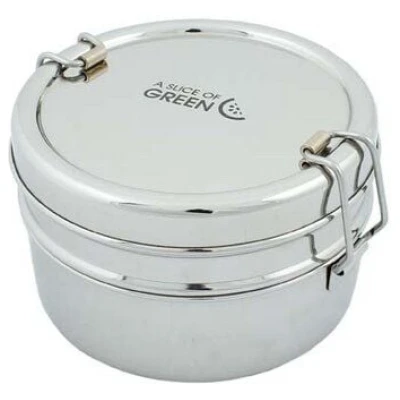 A Slice of Green Edelstahl Lunchbox Doppeldecker Rund