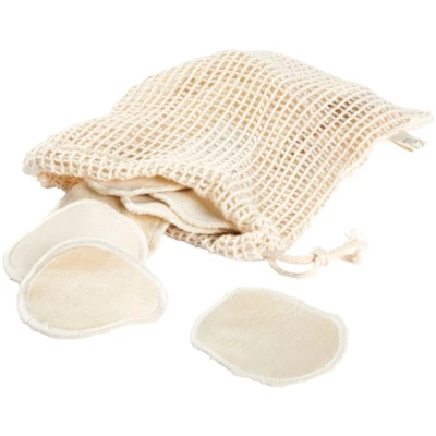 Abschminkpads waschbar Bio-Baumwolle (kbA) 16er Set, Netzbeutel Durchmesser ca. 7 cm
