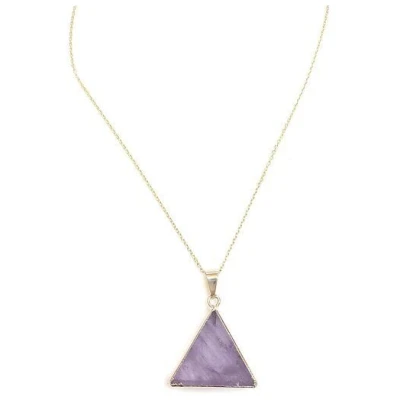 Amethyst Dreieck Halskette, aufrecht vergoldet von Crystal and Sage
