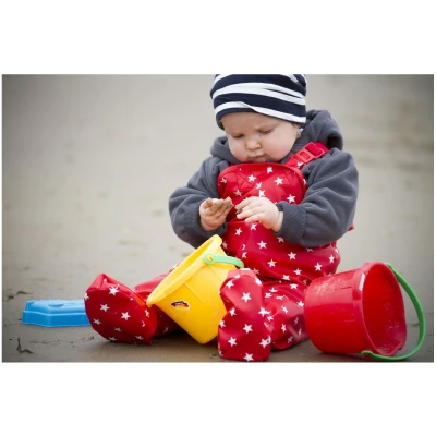 BMS "BabyBuddy" Krabbel- und Regenhose SoftSkin red star Gr.1 (8-16 Monate)