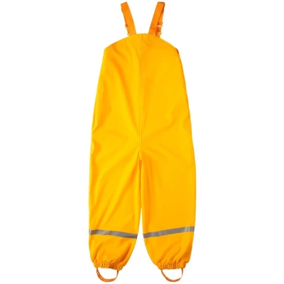 BMS Kinder Buddelhose Regenhose mit Latz Räuberwald SoftSkin gelb Gr.80