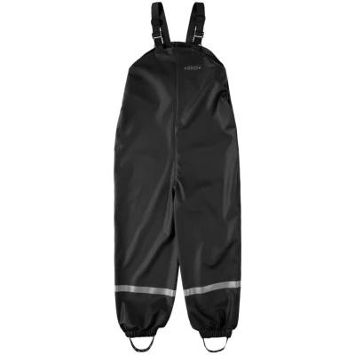 BMS Kinder Buddelhose Regenhose mit Latz Räuberwald Softskin schwarz Gr.80
