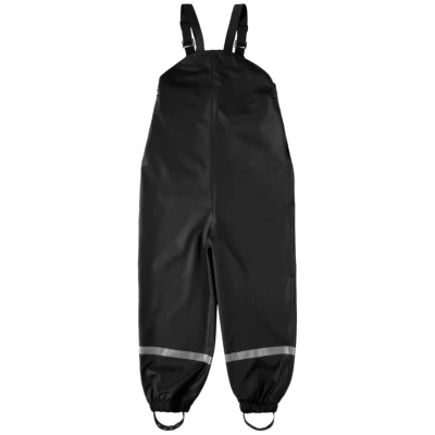 BMS Kinder Buddelhose Regenhose mit Latz Räuberwald Softskin schwarz Gr.80