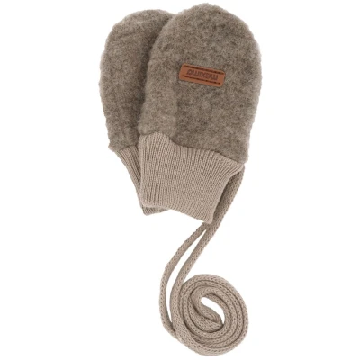 Baby Handschuhe Bio-Schurwolle Fleece braun-meliert Gr. 1 (1 Mon.)
