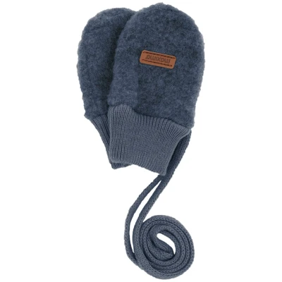 Baby Handschuhe Bio-Schurwolle Fleece jeans-meliert Gr. 1 (1 Mon.)