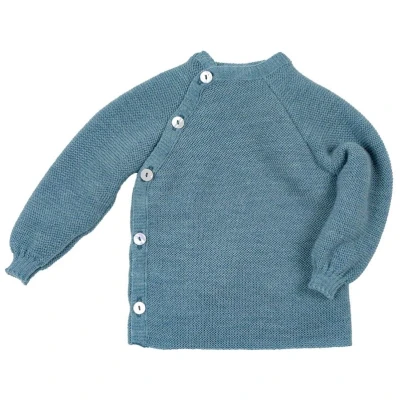 Baby Jacke Schlüttli Bio-Merinowolle aqua Gr.50/56