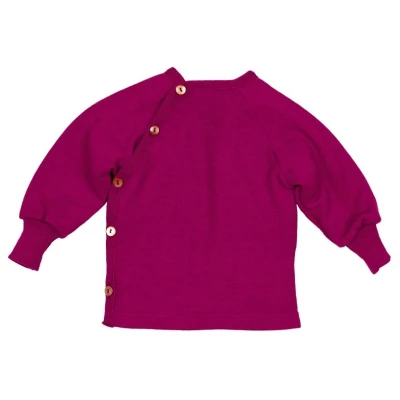 Baby Jacke Schlüttli Wolle Seide Frottee beere Gr.50/56