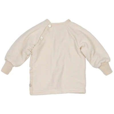 Baby Jacke Schlüttli Wolle Seide Frottee natur Gr.50/56