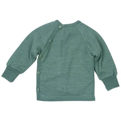 Baby Jacke Schlüttli Wolle Seide Frottee salbei Gr.50/56