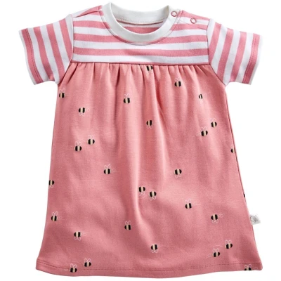 Baby Kleid Kurzarm Bio-Baumwolle Biene rosa Gr.50/56