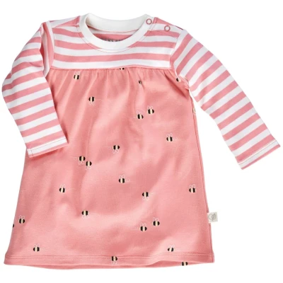 Baby Kleid Langarm Bio-Baumwolle Biene rosa Gr.50/56
