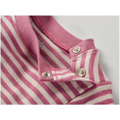 Baby Langarmshirt Bio-Baumwolle beere geringelt Gr.50/56