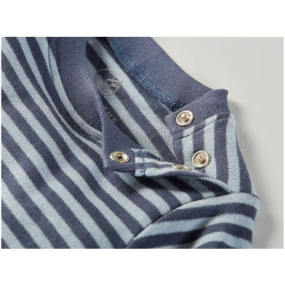 Baby Langarmshirt Bio-Baumwolle blau geringelt Gr.50/56