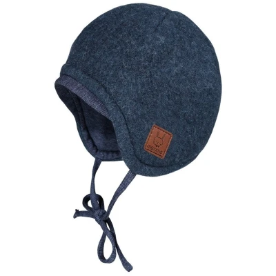 Baby Mütze Bio-Schurwolle Fleece jeans Gr. 43