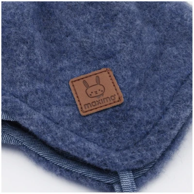 Baby Mütze Bio-Schurwolle Fleece jeans Gr. 43