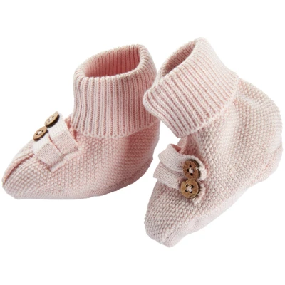 Baby Schuhe Strick-Qualität Bio-Baumwolle rose melange Gr.62/68