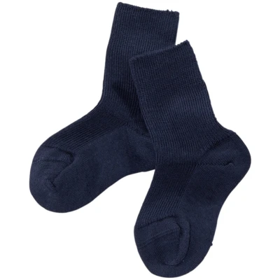 Baby Socken Bio-Schurwolle Feinstrick marine Gr. 00