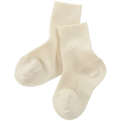 Baby Socken Bio-Schurwolle Feinstrick natur Gr. 00