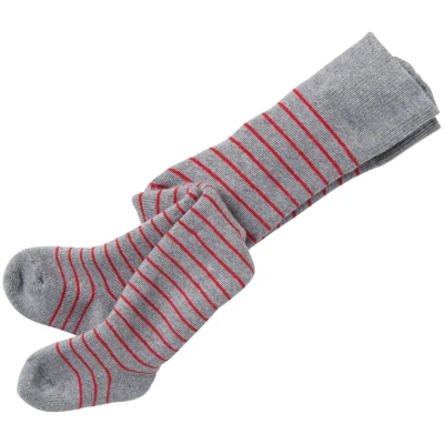 Baby Strumpfhose Baumwolle (kbA) Frottee grau-geringelt Gr. 00