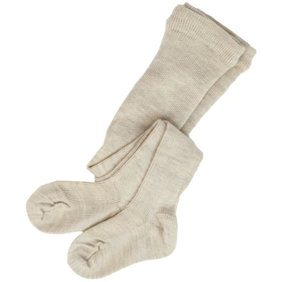 Baby Strumpfhose Bio-Schurwolle hellbraun-melange Gr.00