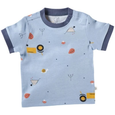 Baby T-Shirt Bio-Baumwolle Garten blau Gr.50/56