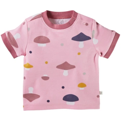 Baby T-Shirt Bio-Baumwolle Pilzparty rosa Gr.50/56