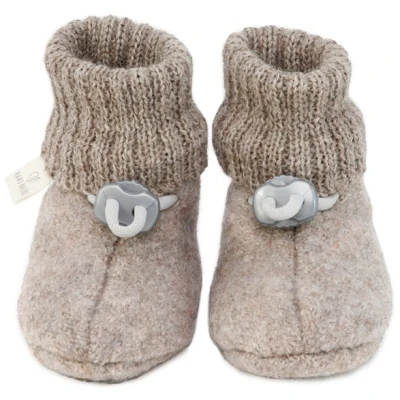 Baby Trageschuhe Schurwollwalk beigemelange Gr.16/17