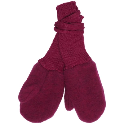 Baby und Kinder Handschuhe Bio-Merinowolle Fleece beere Gr.1 (1 Jahr)