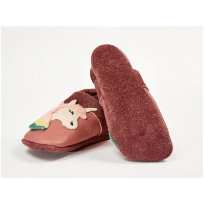 Baby und Kinder Hausschuhe Krabbelschuhe Ecopell Leder Einhorn lila Gr. 18/19
