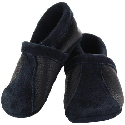 Baby und Kinder Hausschuhe Krabbelschuhe Ecopell Leder "Sporty" marine Gr. 20