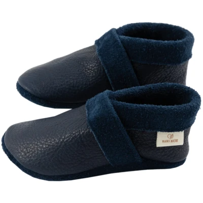 Baby und Kinder Hausschuhe Krabbelschuhe Ecopell Leder blau Gr. 20