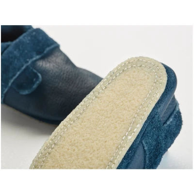 Baby und Kinder Hausschuhe Krabbelschuhe Ecopell Leder dunkelblau Gr.20