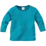 Baby und Kinder Langarmshirt blau-grün-geringelt Gr.62/68