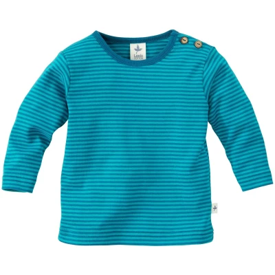 Baby und Kinder Langarmshirt blau-grün-geringelt Gr.62/68