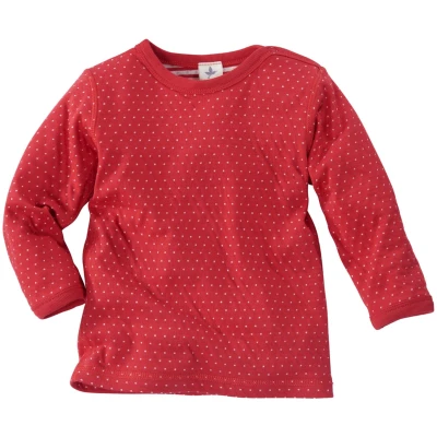 Baby und Kinder Langarmshirt zum Wenden Pünktchen rot-weiß Gr.74/80