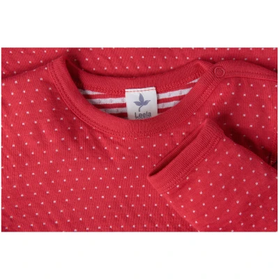 Baby und Kinder Langarmshirt zum Wenden Pünktchen rot-weiß Gr.74/80