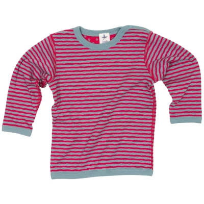 Baby und Kinder Langarmshirt zum Wenden persischrot-taubenblau Gr.74/80