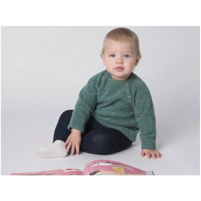 Baby und Kinder Pullover Bio-Merinowolle Fleece salbei Gr.74/80