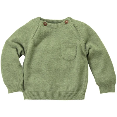 Baby und Kinder Pullover Feinstrick Bio-Baumwolle matcha Gr. 50/56