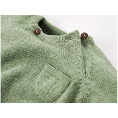 Baby und Kinder Pullover Feinstrick Bio-Baumwolle matcha Gr. 50/56