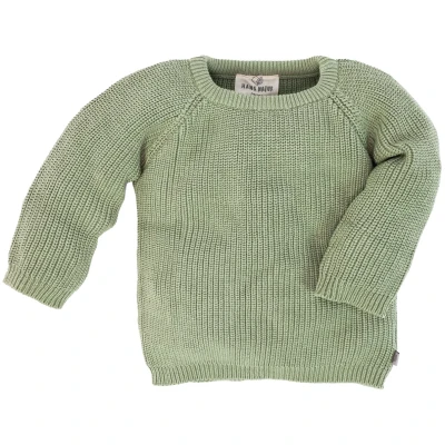 Baby und Kinder Pullover Grobstrick Bio-Baumwolle matcha Gr. 62/68