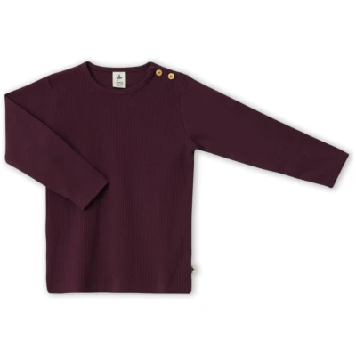 Baby und Kinder Shirt Ripp Qualität Bio Baumwolle aubergine Gr.62/68
