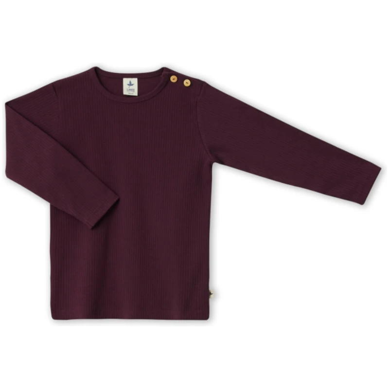 Baby und Kinder Shirt Ripp Qualität Bio Baumwolle aubergine Gr.62/68