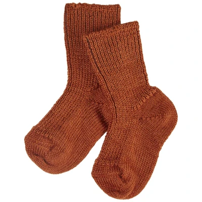 Baby und Kinder Socken Bio-Schurwolle Grobstrick begonie Gr.18-20