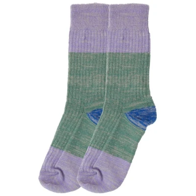 Baby und Kinder Socken Wollfgang grün-lila Gr.23-26